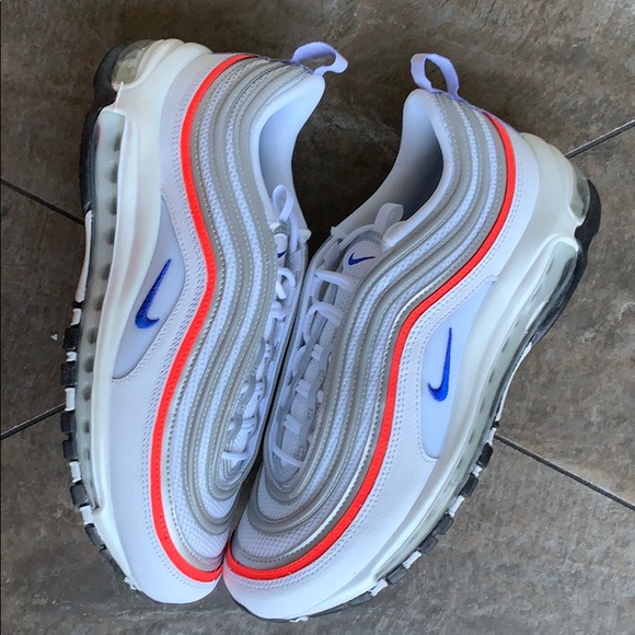 NIKE W AIR MAX 97 ESS WHITE/RACER BLUE-FLASH CRIMS - Picture 16 of 16